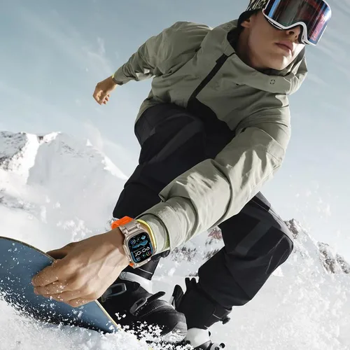 Miniatura 5 de FULLIFE Diseñado para Apple Watch Band Apple Watch Ultra 3/2/1 1.929 in para hombres, bandas de goma de silicona con conector de metal para Apple