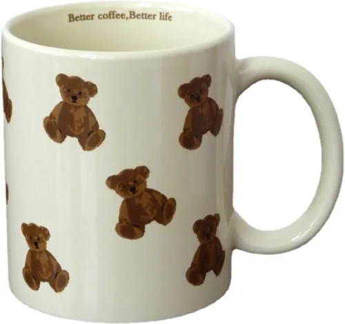 Lindas Tazas Vintage de Oso de Dibujos Animados de Cerámica Taza de Café Taza de Agua 350ml/12oz Divertido Regalo de Novedad para Mujeres Chicas