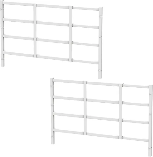 Protector de seguridad fijo para ventana de 19 x 38 pulgadas, paquete de 2 unidades de ancho ajustable que evita caídas accidentales, sin salida,