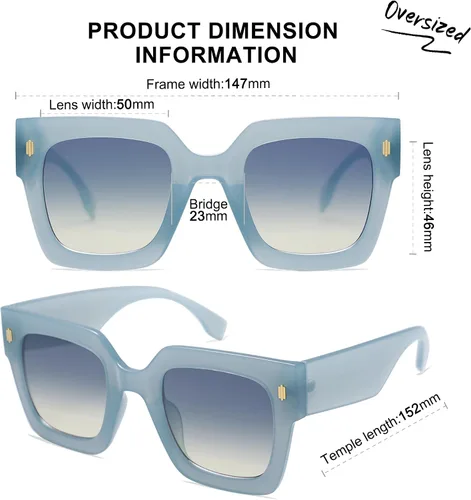 Miniatura 53 de SOJOS Gafas de sol cuadradas vintage de gran tamaño para mujer, estilo retro, de lujo, grandes, UV400 SJ2194