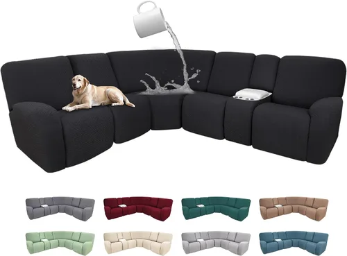 Miniatura 15 de Fundas de sofá reclinable seccional 100% impermeables para sofá reclinable en forma de L, funda de sofá modular de esquina en forma de L, fundas