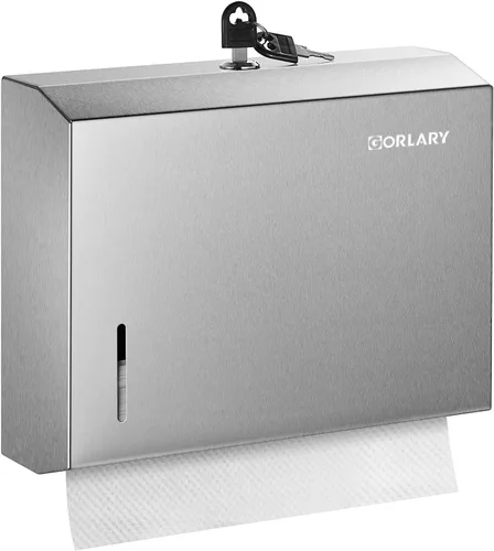Miniatura 10 de Dispensador de toallas de papel para montaje en pared comercial, pliegue en C, multipliegue, triple pliegue, dispensador de toallas de mano sin Negro