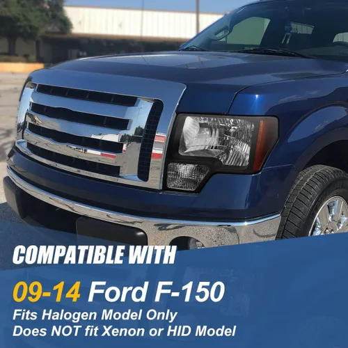 Miniatura 7 de Auto Dynasty Conjunto de faros delanteros compatible con Ford F150 2009, 2010, 2011, 2012, 2013, 2014, 12ª generación, repuesto de faros con luces