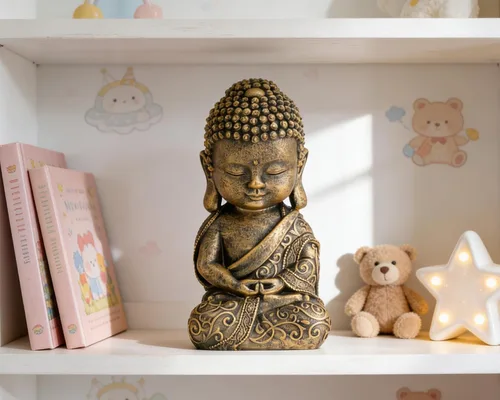 Miniatura 5 de Estatua de Buda para bebé, decoración de interior, 8 pulgadas, de resina, oración, estatua de Buda espiritual, decoración de habitación, regalos zen