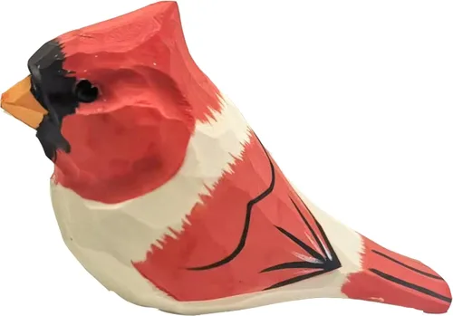 Miniatura 6 de Estatua de pájaros cardenales del norte tallada a mano, estatua de pájaro de madera, pintada a mano, figura de animal 3D, hecha a mano, decoración