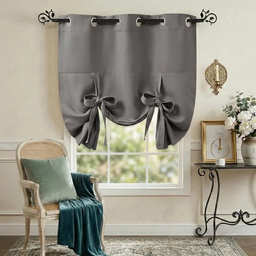 Miniatura 29 de Pony Dance Persianas Opacas para Ventanas - Juego de Cortinas Enrollables y Cenefas Estilo Romano Globo con Ojales en la Parte Superior para Verde