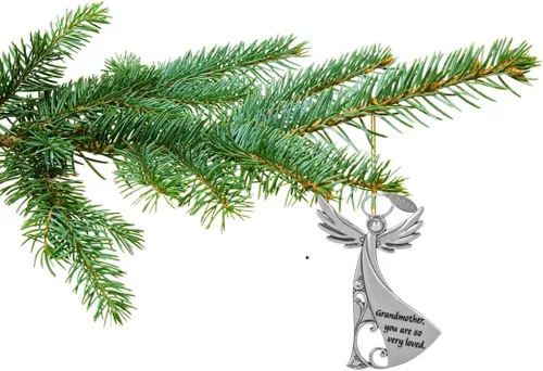 Miniatura 2 de Adorno de Navidad para abuela 2026 o dije de auto para abuela, ángel de metal con piedras brillantes, incluye etiqueta colgante 2026 y viene en caja