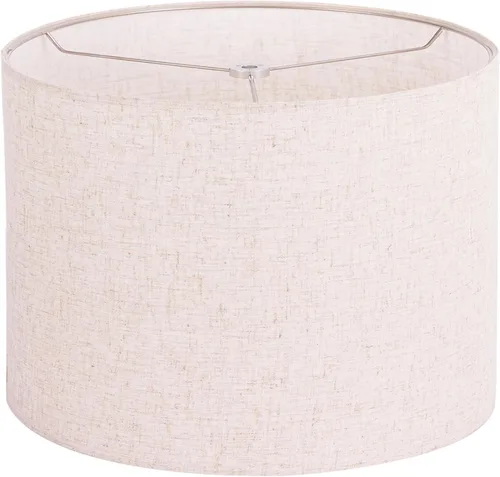 Wellmet 13"x13"x10" Pantalla de lámpara para montar, para lámpara de mesa, lámpara de cabecera, lámpara de pie, pantalla de tambor de tela estilo