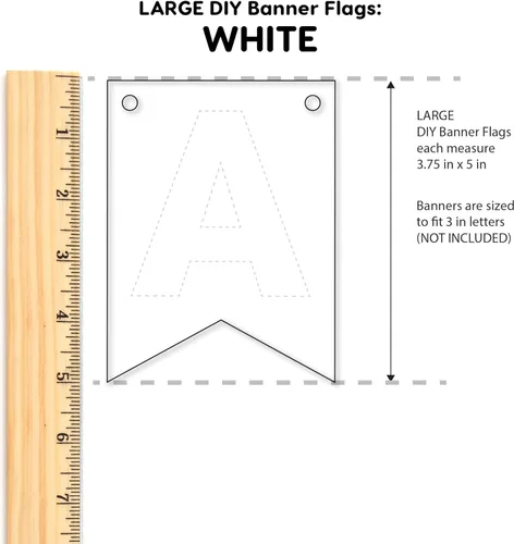 Miniatura 3 de 80 banderas de papel para bricolaje, banderines blancos, grandes (3.75 x 5 pulgadas), banderines en blanco hechos en Estados Unidos