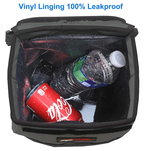 Miniatura 6 de EPAuto Bote de basura impermeable para automóvil con tapa y bolsillos de almacenamiento, 2.5 galones, a prueba de fugas, gris oscuro