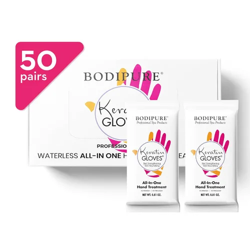Miniatura 10 de Bodipure Máscara de mano hidratante todo en 1, máscara de mano de queratina y vitamina E para manos secas y agrietadas, fórmula de guantes