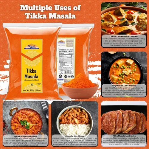 Miniatura 5 de Rani Tikka Masala Indian 7-Spice Blend 28oz (800g) ~ Todo natural Sin sal Vegano Sin colores Apto para gluten Sin OMG Kosher Origen