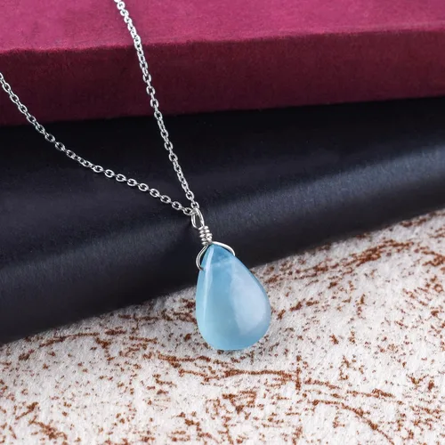 Miniatura 2 de OdrillionGems Collar con colgante de gotas de piedras preciosas naturales, plata de ley 925, hecho a mano, cristales curativos de chakras, piedra