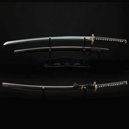 Miniatura 4 de Rare Boutique - Espada samurái japonesa hecha a mano de dragón dorado Tsuba, Katana real, arcilla templada, hoja afilada de acero plegado