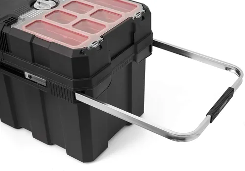 Miniatura 10 de Keter Masterloader Caja de herramientas portátil de resina con sistema de bloqueo y contenedores extraíbles – Caja de almacenamiento y organización