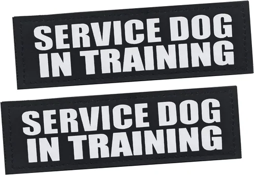 Miniatura 22 de Paquete de 2 parches para perros de servicio, parche de chaleco negro para perro en entrenamiento, parches de arnés para perros extraíbles