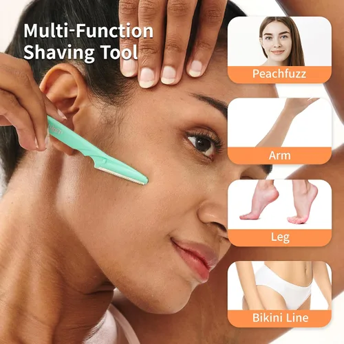 Miniatura 5 de Dorco Tinkle - Navaja para cejas, recortadora moldeadora de cabello y herramienta de retoque, rasuradora facial con cubierta de seguridad, 12