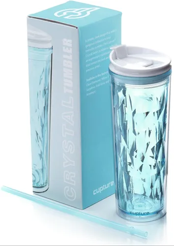 Miniatura 12 de Vaso para batido de cristal con cierre y bloqueo para bebidas frías y calientes Cupture, de 22 oz, Negro diamond
