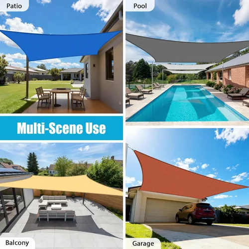 Miniatura 6 de Amagenix Toldo parasol rectangular de 07 x 12 pies, color gris oscuro, resistente, protección UV, transpirable, para patio, césped, jardín, uso al