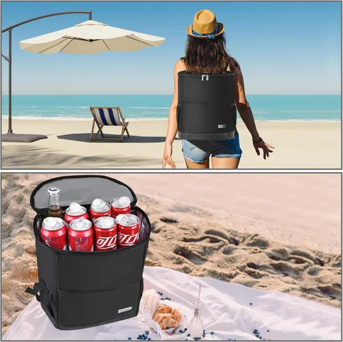 Miniatura 6 de Mochila Nevera Aislada para Exteriores - Mochila Nevera a Prueba de Fugas 30 Latas, Bolsa Nevera Impermeable Ligera para Retención de Calor/Frío