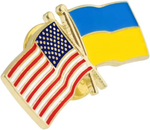 Miniatura 113 de PinMart Pin de solapa esmaltado con bandera de la amistad cruzada de Estados Unidos y el mundo