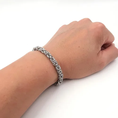 Miniatura 2 de Steelmeup Pulsera de cadena bizantina redonda de acero inoxidable unisex para hombres y mujeres de 0.236in 7 8 9 pulgadas, Metal
