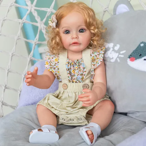 Real Reborn - Muñeca de bebé realista de silicona de cuerpo completo de 22 pulgadas, con ojos azules, juguetes para niños, regalos de cumpleaños,