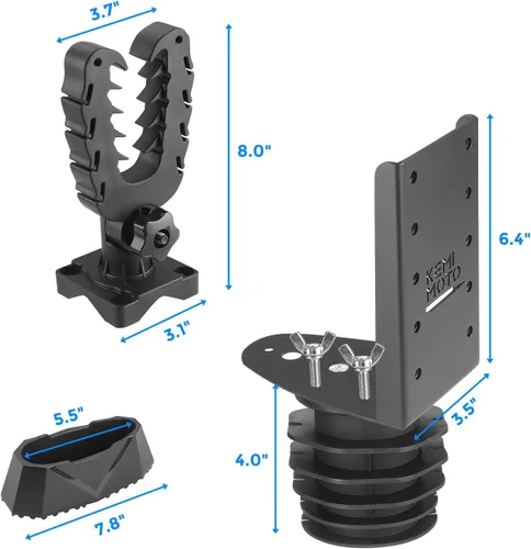 Miniatura 6 de Soporte KEMIMOTO para herramientas de caza UTV, compatible con Polaris Ranger y General, montaje en el portavasos del salpicadero o en la cama