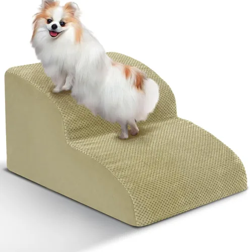Miniatura 12 de Escaleras para Perros para Perros Pequeños - Rampa de Espuma de Alta Densidad, Pasos Extra Anchos para Mascotas con Fondo Antideslizante para Camas