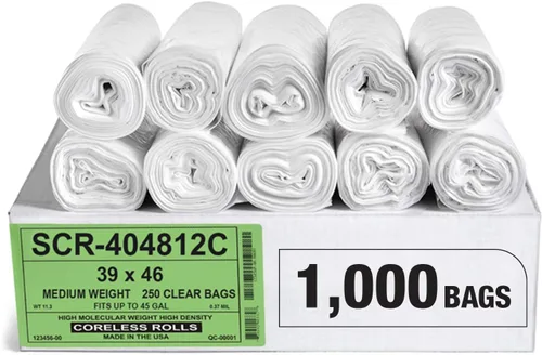 Miniatura 17 de Aluf Plastics - Bolsas de basura de 7-10 galones (paquete comercial de 1000 unidades) - Serie de reducción de fuente, valor de alta densidad