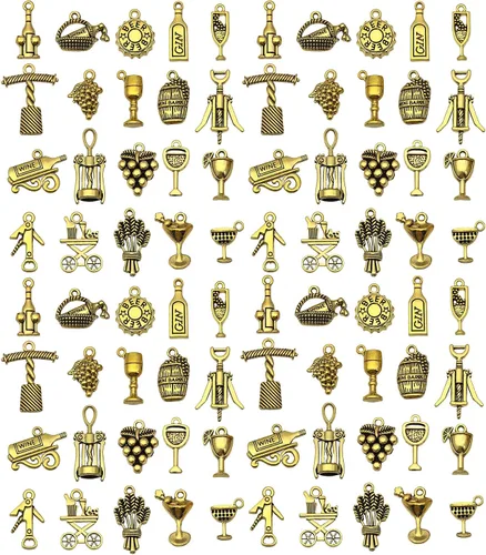 Miniatura 44 de WOCRAFT 60 piezas de dijes de pulsera de cruz dorada KC para juegos de fabricación de joyas, collares, pulseras, llaveros, kit de suministros de KC