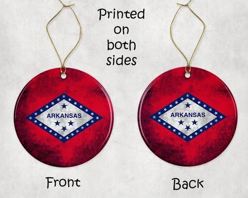 Miniatura 3 de Bandera rústica del estado de Arkansas, adorno navideño para árbol de Navidad de Estados Unidos, adorno de Navidad, adorno de Navidad impreso