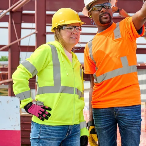 Miniatura 2 de J. J. Keller & Associates, Inc. Sudadera con cremallera de alta visibilidad para mujer, tipo R Clase 3, SAFEGEAR