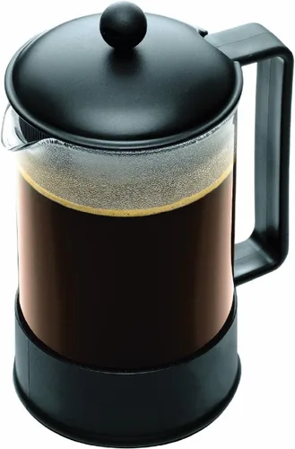 Bodum Brazil 3 tazas de 12 onzas, cafetera eléctrica prensa francés, color negro, Negro