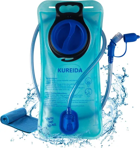 KUREIDA Bolsa de hidratación de 2 litros a prueba de fugas, sin BPA, amplia apertura, bolsa de agua militar combinada con mochilas de hidratación 2L