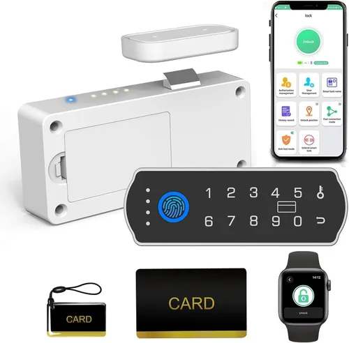 Cerradura inteligente para gabinete con control remoto inalámbrico, contraseña de huellas dactilares eLinkSmart RFID NFC bloqueo de seguridad