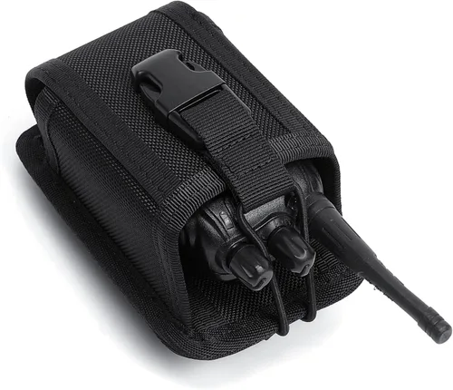 Miniatura 2 de TACNEX Funda de radio universal de dos vías, soporte de radio, bolsa para walkie talkies, funda táctica de nailon con correa Molle, clip de cinturón