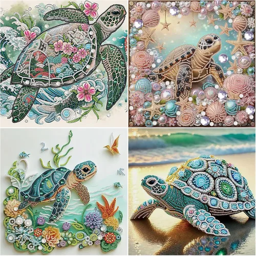 Miniatura 7 de antor Paquete de 4 pinturas de diamantes de imitación de cristal con forma especial, arte de diamantes de mandala, kits de pintura de diamantes