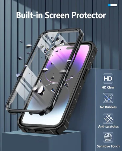 Miniatura 3 de FNTCASE Funda para iPhone 14-Pro: Fundas para iPhone 13 Pro Funda de protección de grado militar a prueba de caídas con soporte TPU resistente