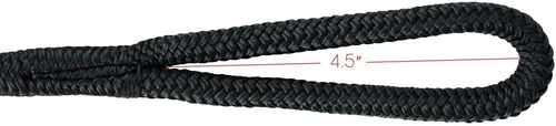 Miniatura 3 de Extreme Max 3006.2168 BoatTector Premium Línea de Guardabarros de Nailon de Doble Trenza Paquete de Valor de 2 - 3/8" x 6', Negro