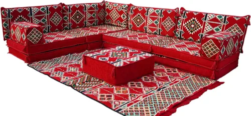 Miniatura 36 de arabicsofa Juego de sofás árabes tradicionales en forma de L - Sofás seccionales marroquíes - Asientos Majlis orientales para sala de estar