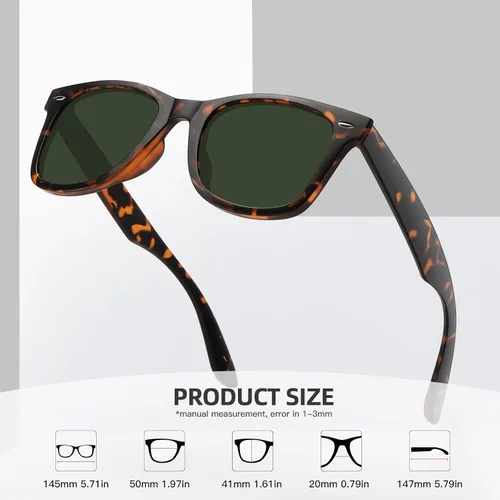 Miniatura 96 de MEETSUN Polarized Sunglasses for Women Men Classic Retro Square Frame Driving Sun Glasses UV Protection