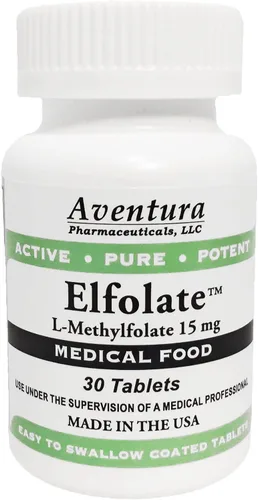 ELFOLATE® 15mg L-metilfolato metil folato metilfolato suplemento alimenticio médico fuerza profesional activo puro potente 30 tabletas