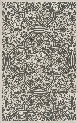 Miniatura 12 de SAFAVIEH Trace Collection - Alfombra decorativa de 2 x 3 pies, color marfil, lana hecha a mano, ideal para zonas de alto tráfico en entrada, sala
