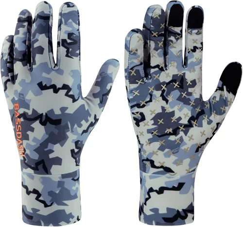 Miniatura 7 de BASSDASH Guantes de caza de camuflaje para hombres UPF 50+ Guantes ligeros con pantalla táctil para pesca, senderismo y actividades al aire libre