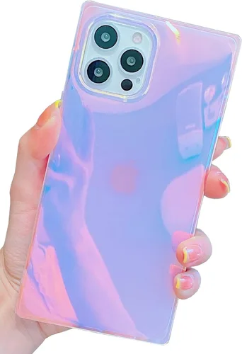 Miniatura 23 de Funda compatible con iPhone 13, borde rectangular, bonita funda protectora de lujo con diseño de flores al óleo para mujeres y niñas, funda