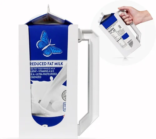 Miniatura 2 de Carton Caddy Soporte XL de cartón de leche de medio galón con asa, caja de jugo, botella de refresco y soporte de leche de medio galón con asa, sin