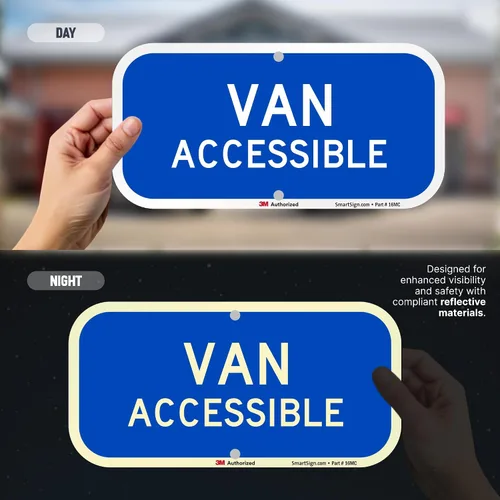 Miniatura 3 de SmartSign Letrero "Van Accessible" Aluminio reflectante de grado de ingeniero 3M de 6 x 12 pulgadas