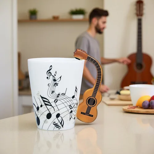 Miniatura 3 de Taza de guitarra, taza de café de guitarra, regalo para guitarristas músicos, taza de guitarra de 13.5 onzas, regalos para amantes de la música