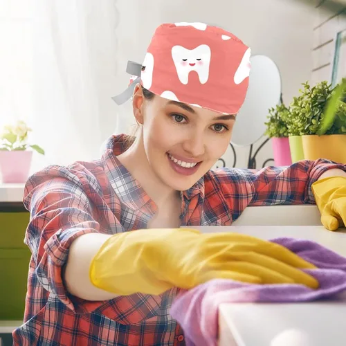 Miniatura 5 de Rosas - Gorra de trabajo ajustable sin costuras con botones y lazo elástico para mujer